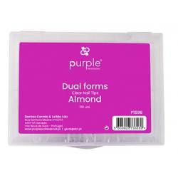 PURPLE Tips ALMOND Dual Forms 120uds P1596